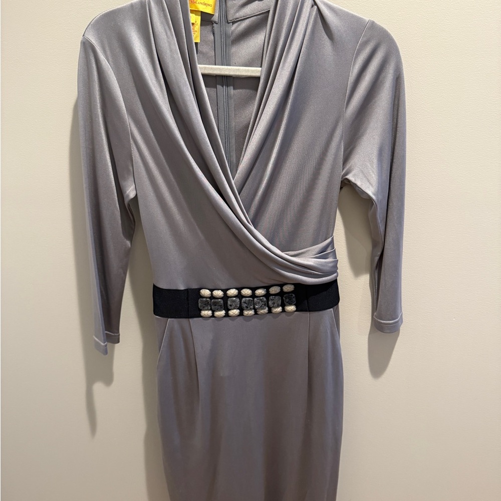 Catherine Malandrino Silver Long Sleeve Dress
